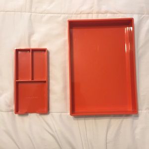 Poppin Orange Desk Organizer 2pc Set